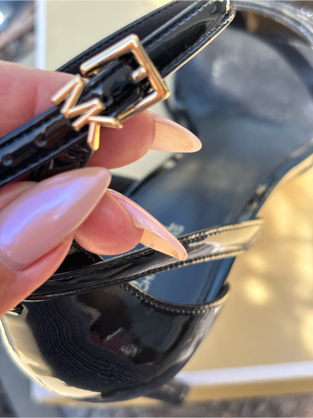 Michael Kors Black Patent Leather Ankle-Strap Heels - Picture 3 of 10